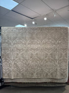 8'X10' Bamboo Silk Transitional Style Area Rug- Ivory/Grey (Power-Loomed)