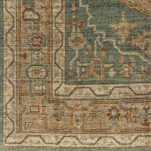 Reign Handmade Wool Rug — Teal & Terracotta Medallion Design | REG-2304