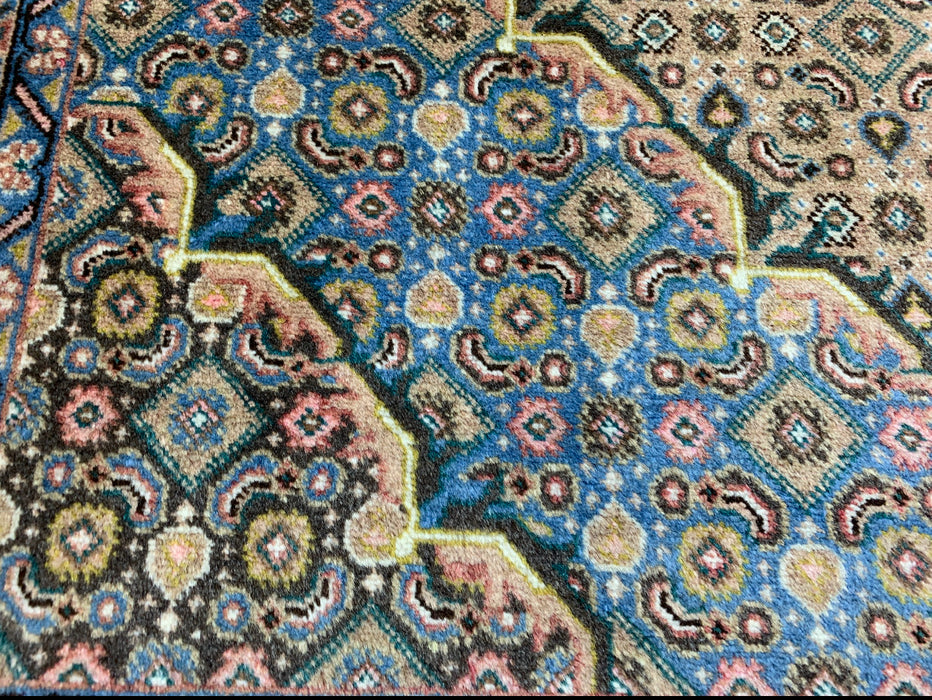 7'x10' Hand-Knotted Persian Beige/Teal Area Rug – KB Rugs 