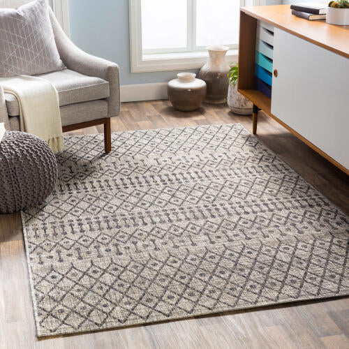 Livabliss Eagean Machine Woven Rug — Taupe / Charcoal | EAG-2334 - colour & pattern
