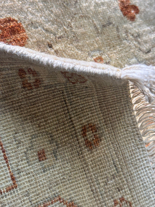 9'x12' Hand-Knotted Chobi Wool Area Rug - Beige/Red