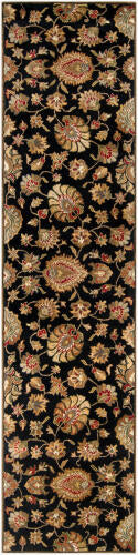 Caesar Handmade Wool Rug — Black / Olive / Rust | CAE-1027