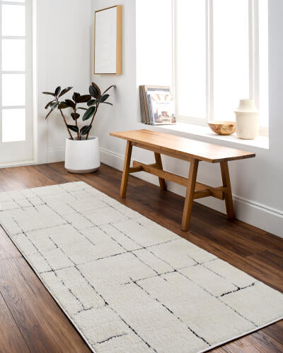 Livabliss Freud Machine Woven Rug — Ivory / Black | FEU-2300
