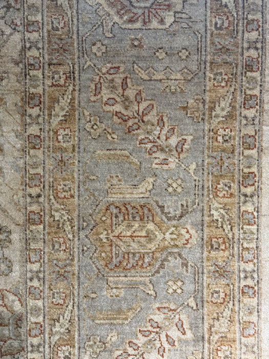 9'x12' Hand-Knotted Chobi Wool Area Rug - Beige/Bluish