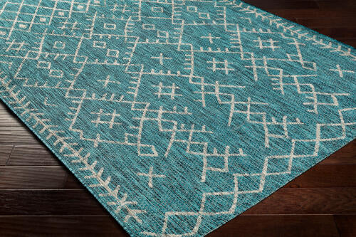 Livabliss Eagean Machine Woven Rug — Teal / Ivory | EAG-2330