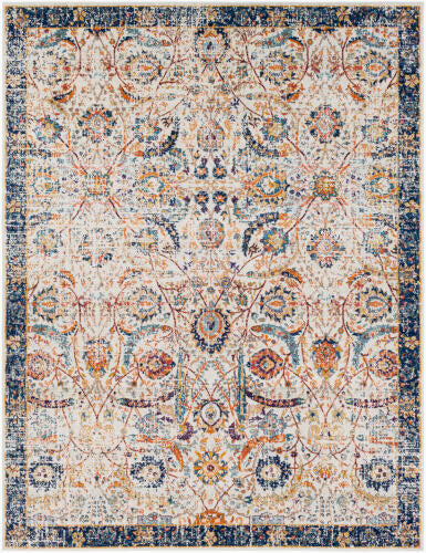 Livabliss  Harput Machine Woven Rug — Multi / Navy Border | HAP-1014 - performance