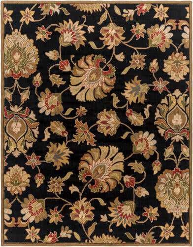Caesar Handmade Wool Rug — Black / Olive / Rust | CAE-1027 - performance