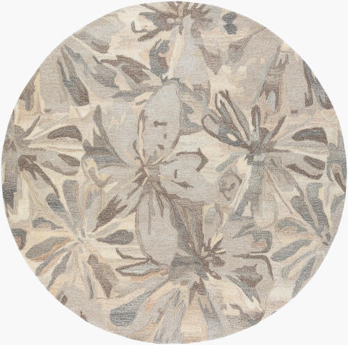 Athena Handmade Wool Floral Rug — Taupe | ATH-5150