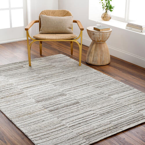 Calgary Handmade Rug — Light Gray / Ivory | CGR-2303 - colour & pattern