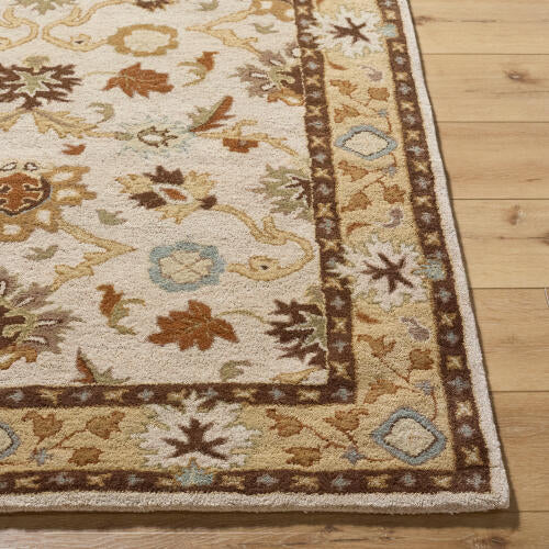 Caesar Handmade Wool Rug — Ivory / Gold / Rust | CAE-1010