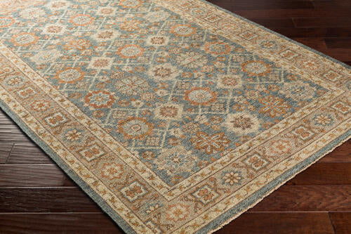 Reign Handmade Wool Rug — Teal / Terracotta Vintage Medallion | REG-2308