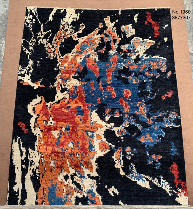 10’7” × 12’7” Modern Abstract Wool Rug