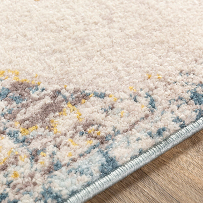 Ankara Machine Woven Rug — Ivory / Blue | AKR-2309