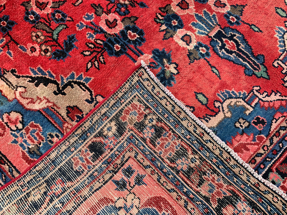 10'2 x 7'3 Hand-Knotted Persian Wool Rug - Coral Floral Medallion Design - KBHM-1000