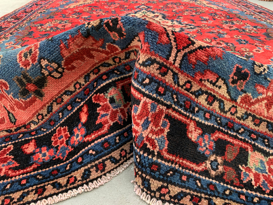 10'2 x 7'3 Hand-Knotted Persian Wool Rug - Coral Floral Medallion Design - KBHM-1000