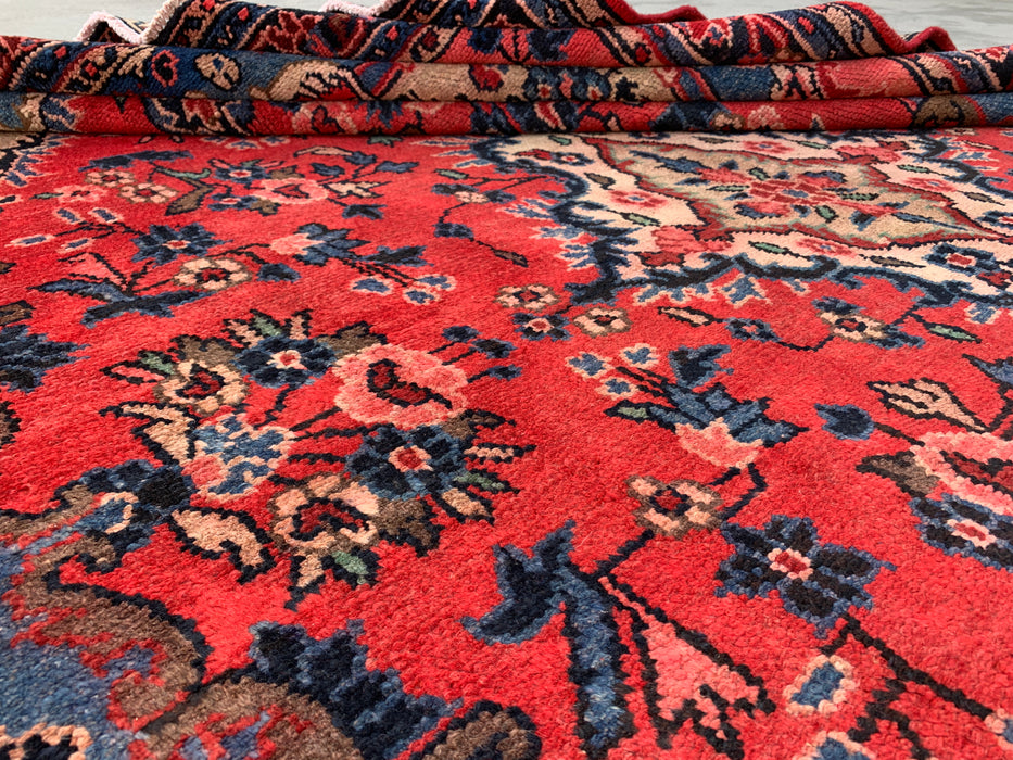 10'2 x 7'3 Hand-Knotted Persian Wool Rug - Coral Floral Medallion Design - KBHM-1000