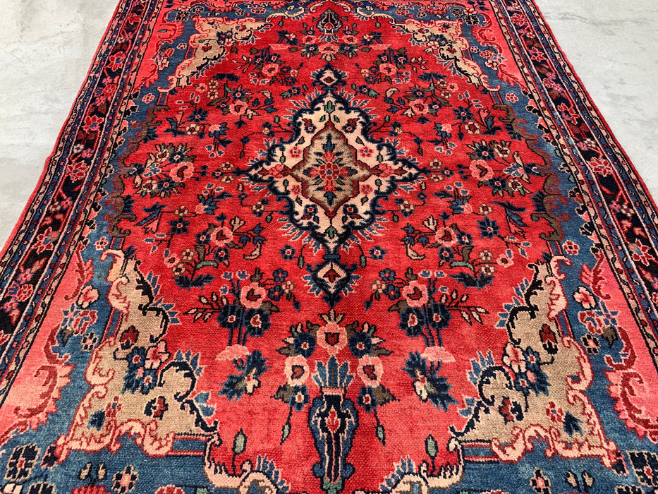 10'2 x 7'3 Hand-Knotted Persian Wool Rug - Coral Floral Medallion Design - KBHM-1000