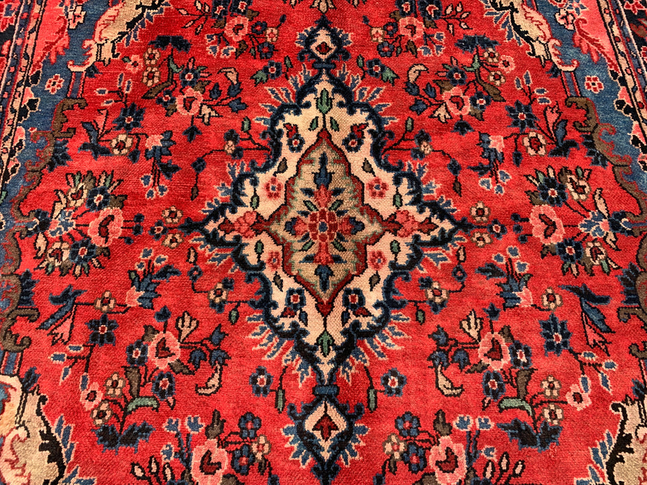 10'2 x 7'3 Hand-Knotted Persian Wool Rug - Coral Floral Medallion Design - KBHM-1000