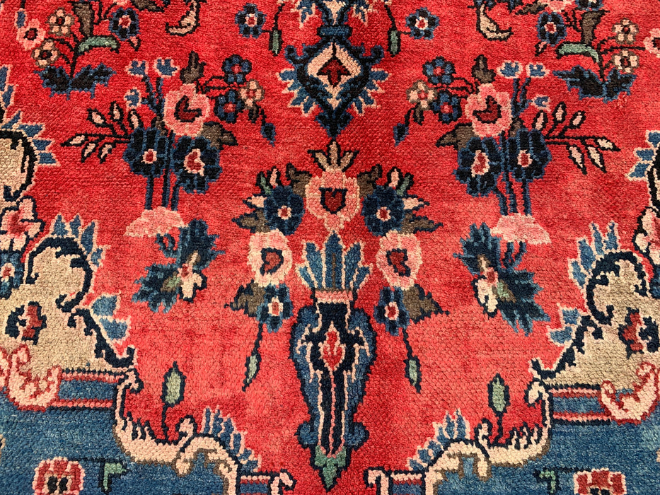 10'2 x 7'3 Hand-Knotted Persian Wool Rug - Coral Floral Medallion Design - KBHM-1000