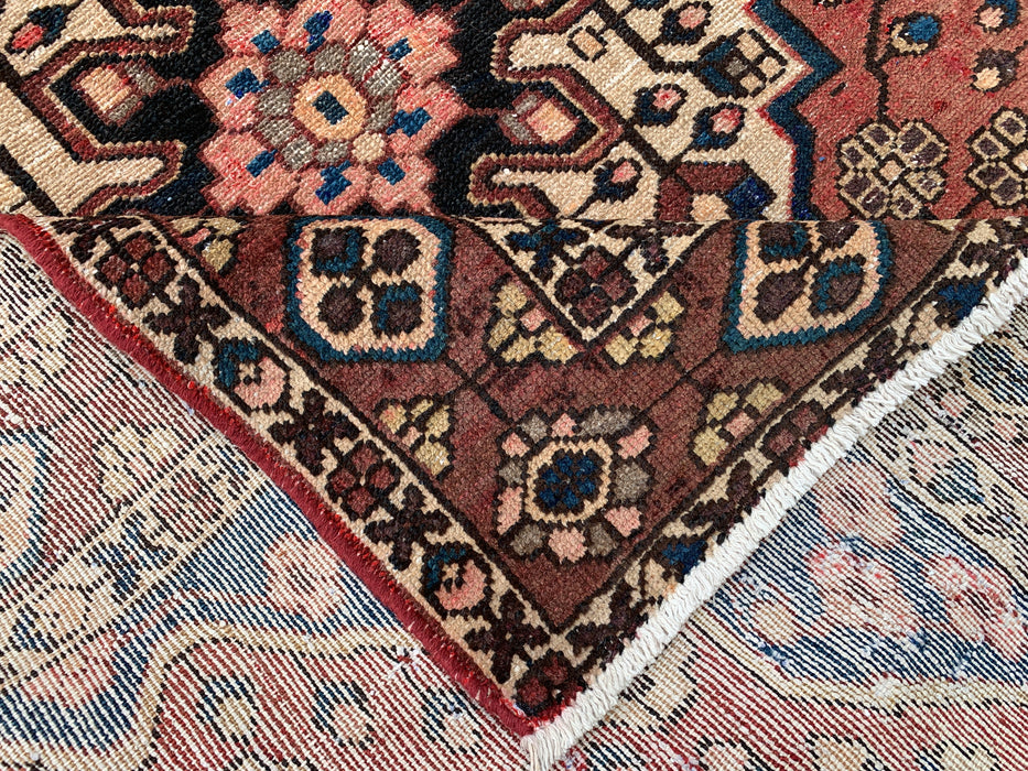 6'3 x 4'9 Hand-Knotted Persian Wool Rug - Mauve & Blue Geometric Medallion Design - KBHM-1001