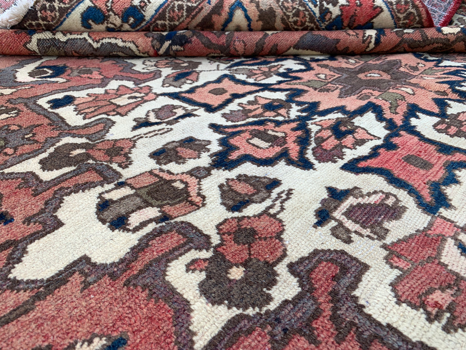 9'8 x 6'11 Hand-Knotted Persian Wool Rug - Taupe Floral Medallion Design - KBHM-1002