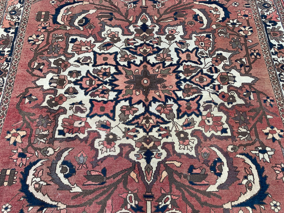 9'8 x 6'11 Hand-Knotted Persian Wool Rug - Taupe Floral Medallion Design - KBHM-1002