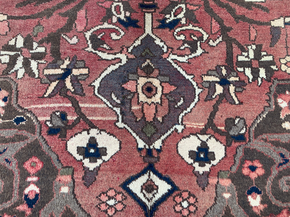 9'8 x 6'11 Hand-Knotted Persian Wool Rug - Taupe Floral Medallion Design - KBHM-1002