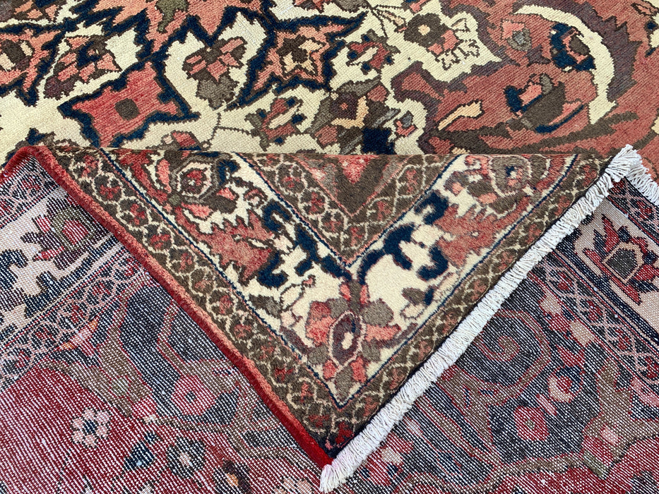 9'8 x 6'11 Hand-Knotted Persian Wool Rug - Taupe Floral Medallion Design - KBHM-1002