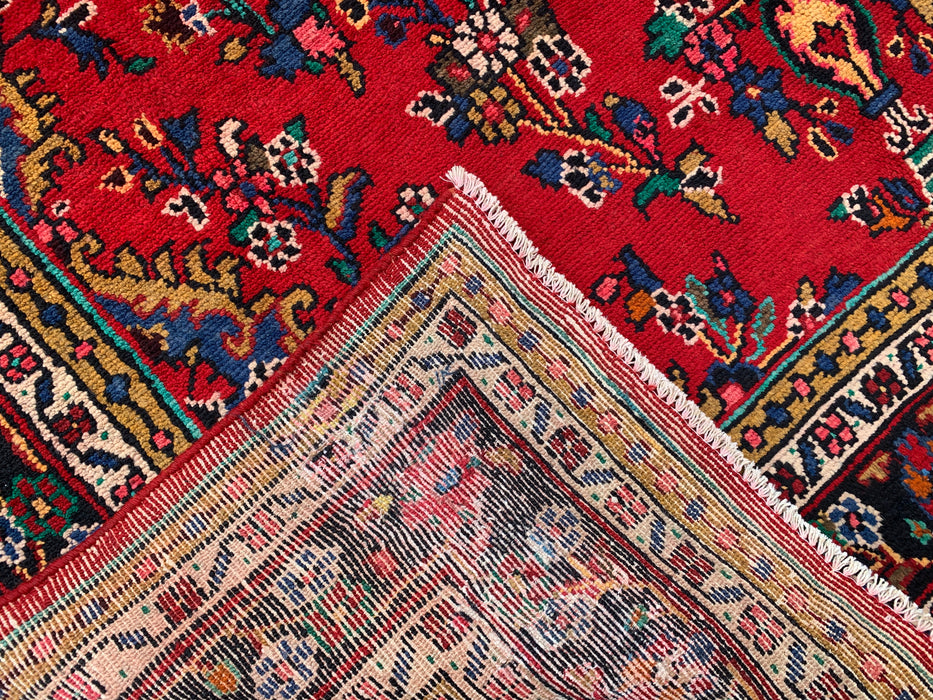 9'11 x 7'1 Hand-Knotted Persian Wool Rug - Red Floral Medallion Design - KBHM-1003