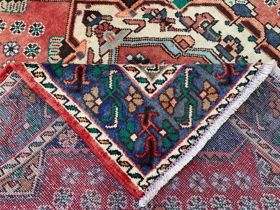 9'9 x 5'1 Hand-Knotted Persian Wool Rug - Faded Peach Tribal Medallion Design - KBHM-1004