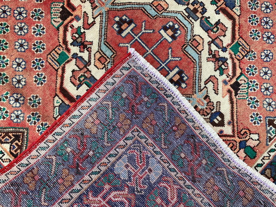9'9 x 5'1 Hand-Knotted Persian Wool Rug - Faded Peach Tribal Medallion Design - KBHM-1004