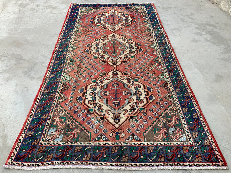 9'9 x 5'1 Hand-Knotted Persian Wool Rug - Faded Peach Tribal Medallion Design - KBHM-1004