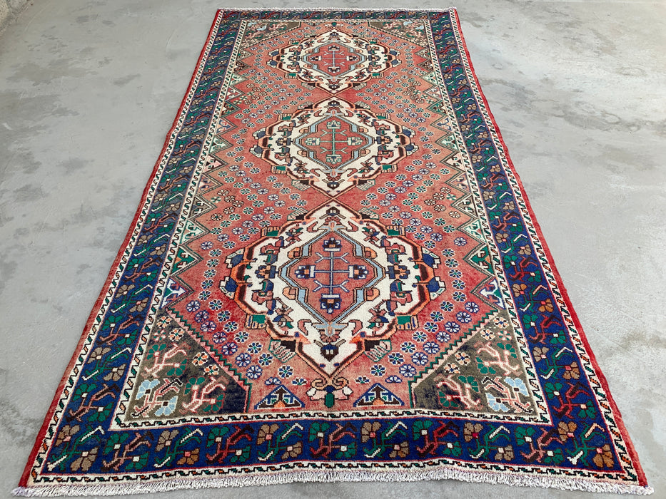 9'9 x 5'1 Hand-Knotted Persian Wool Rug - Faded Peach Tribal Medallion Design - KBHM-1004