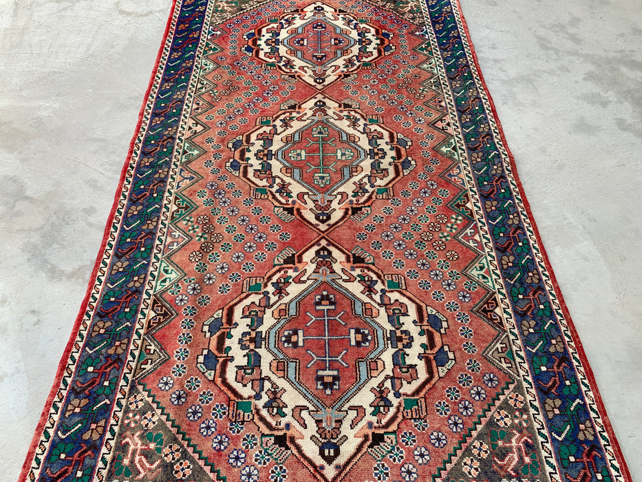 9'9 x 5'1 Hand-Knotted Persian Wool Rug - Faded Peach Tribal Medallion Design - KBHM-1004