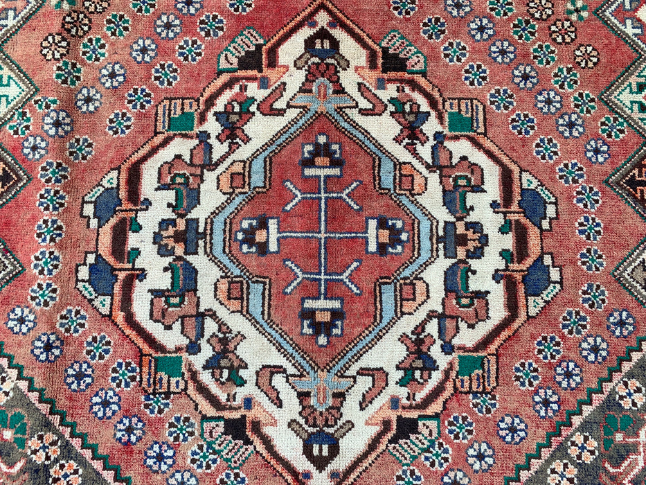 9'9 x 5'1 Hand-Knotted Persian Wool Rug - Faded Peach Tribal Medallion Design - KBHM-1004