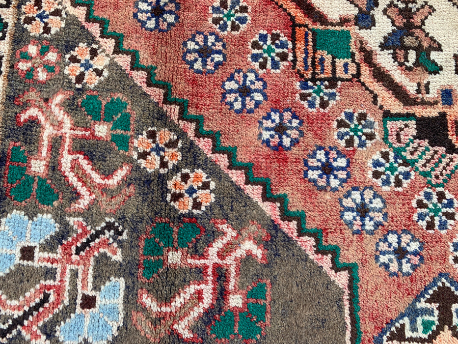 9'9 x 5'1 Hand-Knotted Persian Wool Rug - Faded Peach Tribal Medallion Design - KBHM-1004