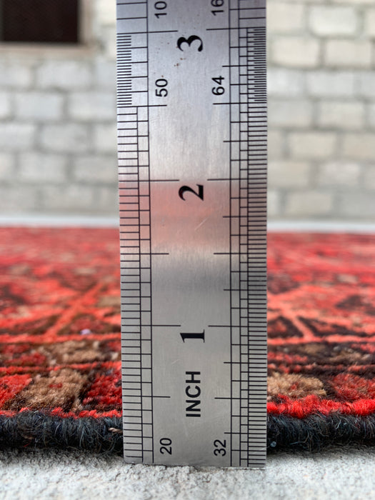 6'4 x 3'2 Hand-Knotted Persian Wool Rug - Red Geometric Tribal Design - KBHM-1005