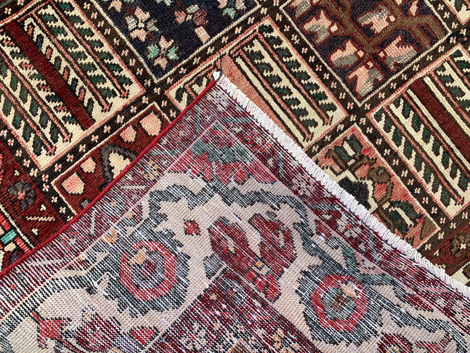 9'5 x 6'7 Hand-Knotted Persian Wool Rug - Multicolor Geometric Patchwork Design - KBHM-1006
