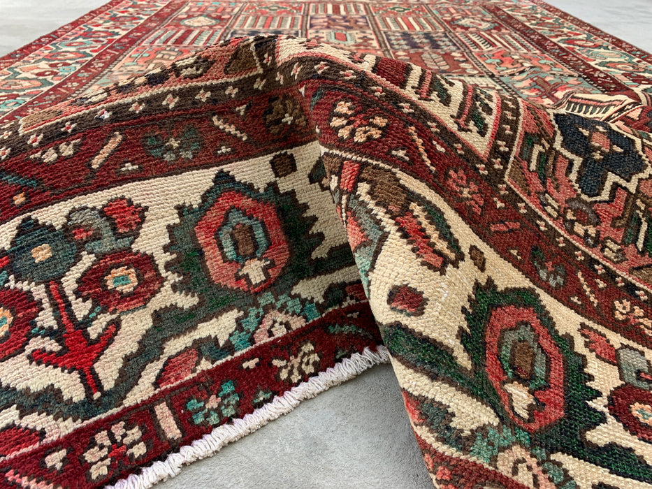 9'5 x 6'7 Hand-Knotted Persian Wool Rug - Multicolor Geometric Patchwork Design - KBHM-1006