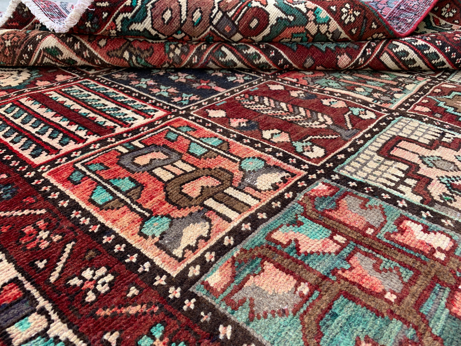 9'5 x 6'7 Hand-Knotted Persian Wool Rug - Multicolor Geometric Patchwork Design - KBHM-1006