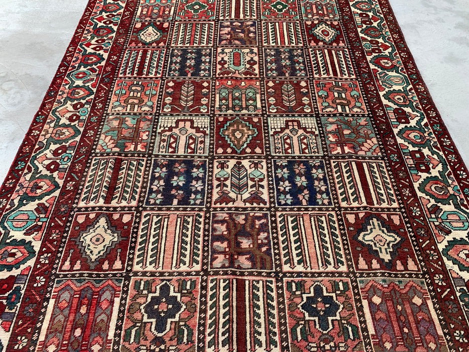 9'5 x 6'7 Hand-Knotted Persian Wool Rug - Multicolor Geometric Patchwork Design - KBHM-1006