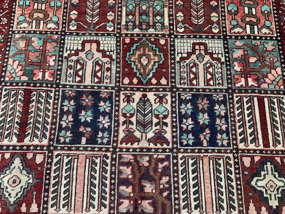 9'5 x 6'7 Hand-Knotted Persian Wool Rug - Multicolor Geometric Patchwork Design - KBHM-1006