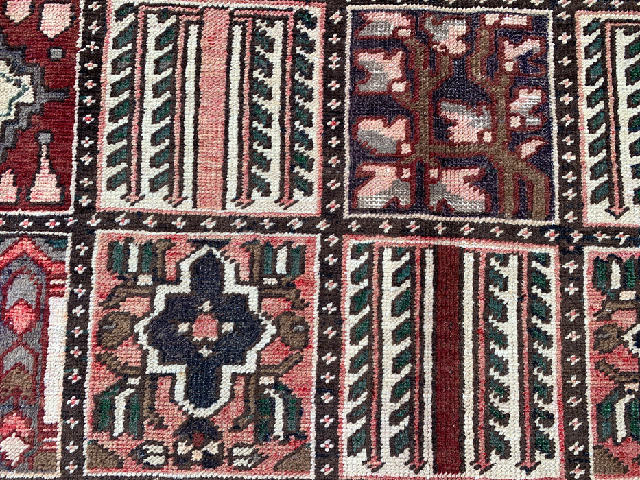 9'5 x 6'7 Hand-Knotted Persian Wool Rug - Multicolor Geometric Patchwork Design - KBHM-1006