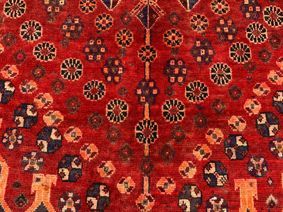 6'11 x 3'9 Hand-Knotted Persian Wool Rug - Red Tribal Medallion Design - KBHM-1008