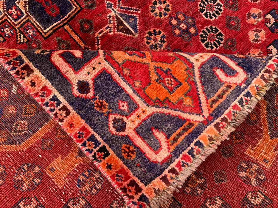 6'11 x 3'9 Hand-Knotted Persian Wool Rug - Red Tribal Medallion Design - KBHM-1008