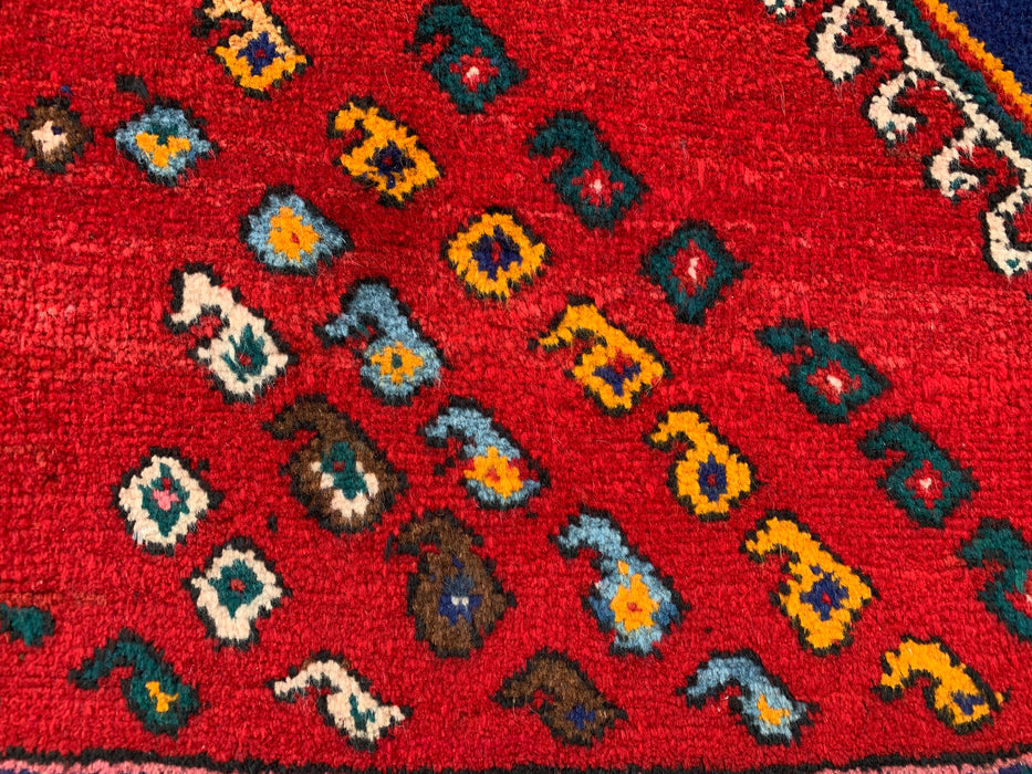 6'4 x 4'9 Hand-Knotted Persian Wool Rug - Red Geometric Tribal Design - KBHM-1009