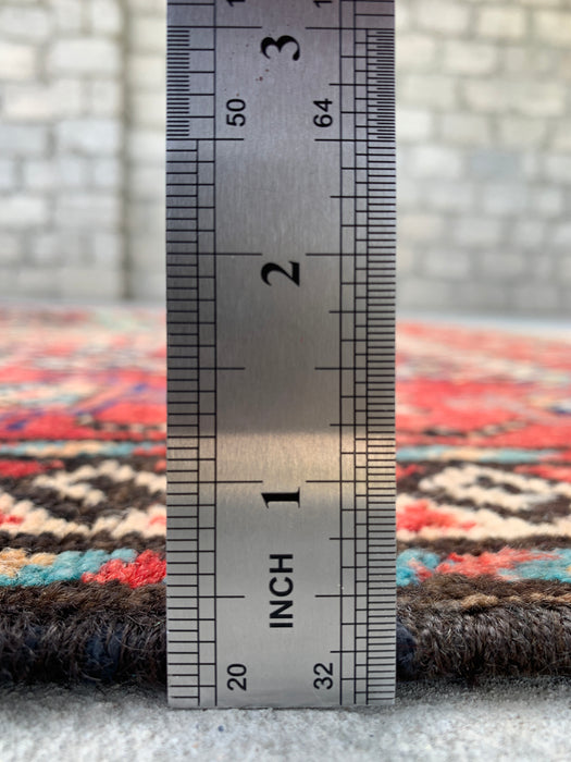 9'3 x 5'3 Hand-Knotted Persian Wool Rug - Faded Multicolor Geometric Tribal Design - KBHM-1010