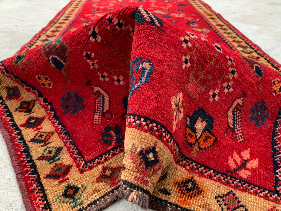5'4 x 2'9 Hand-Knotted Persian Wool Rug - Red Tribal Pictorial Design - KBHM-1011