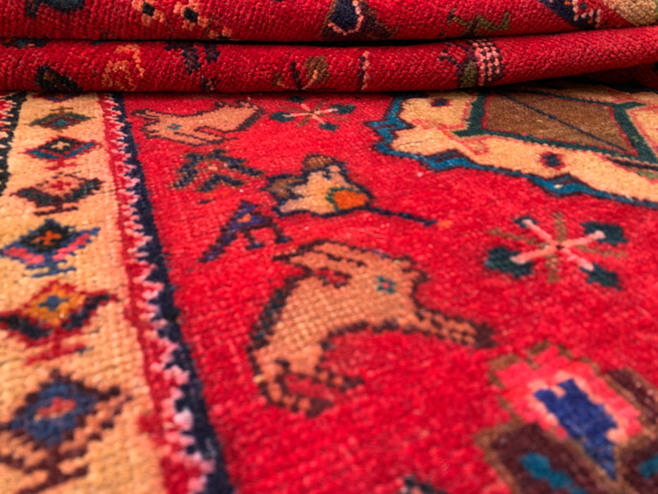 5'4 x 2'9 Hand-Knotted Persian Wool Rug - Red Tribal Pictorial Design - KBHM-1011