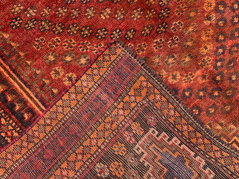 7'3 x 5'1 Hand-Knotted Persian Wool Rug - Faded Rust Tribal Medallion Design - KBHM-1013